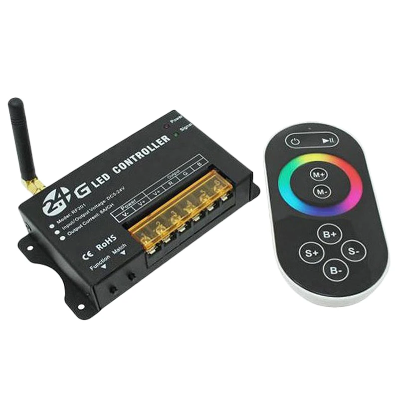 

2.4G Wireless Rf Rgb Led Strip Controller,Dc5V 12V 24V Rgb Led Module ,Battery Remote Control Light,Press Remote Control Rf201