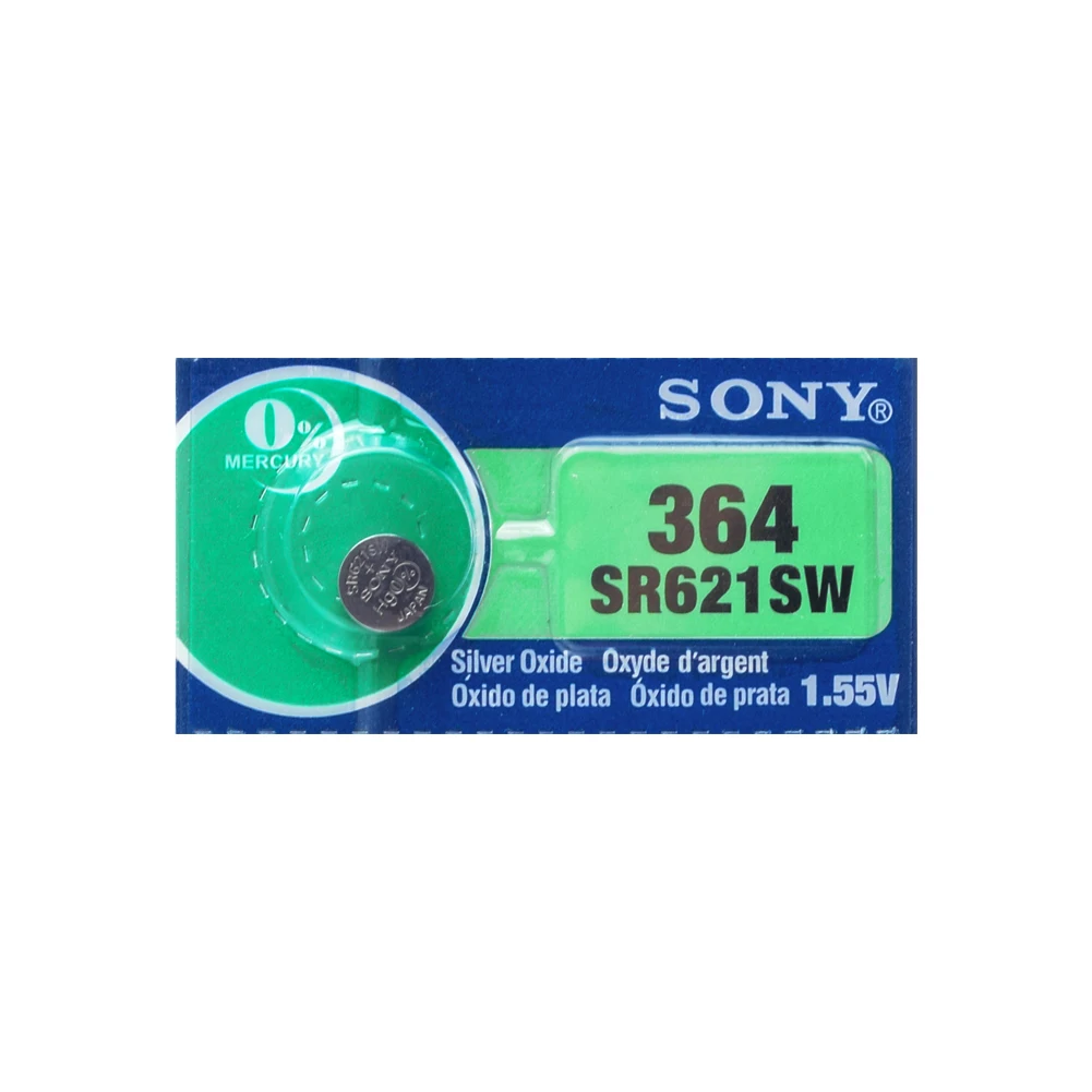 1 шт. батарея для часов SONY AG1 1,55 V 364 SR621SW LR621 621 LR60 CX60 оксид серебра кнопка батареи для монет Сделано в Японии
