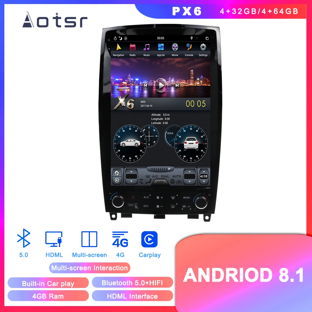Автомобильный GPS навигатор в стиле Tesla Android 8 для Infiniti QX50 EX25 EX35 2008 2015 автомобильный
