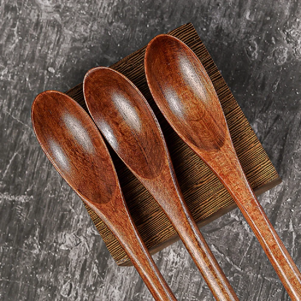 Wooden Coffee Spoon With Long Handle Paint Color Honey Scoops Dessert Tea Spoon 1PC Kitchen Gadget Tool Tableware wooden spoon,wood spoon,tea spoon