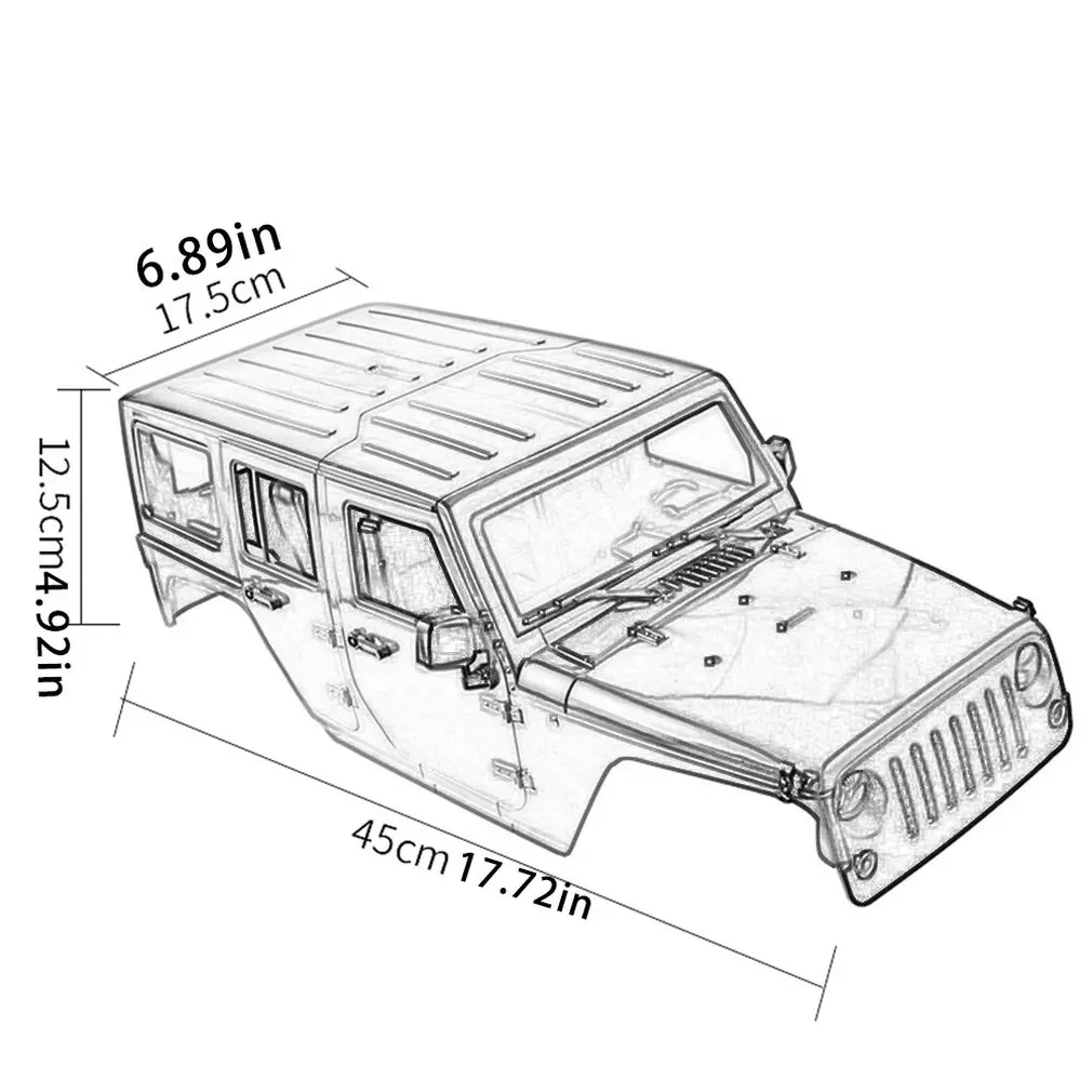 1:10 313 мм Колесная база корпус автомобиля для RC Гусеничный jeep Cherokee Wrangle осевой SCX10 и SCX10 II 90046 90047 аксессуары для обновления