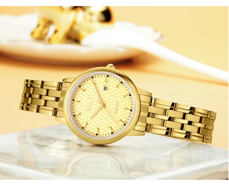 KKY New Brand Creative Golden Briquette Design Quartz Men Women Watches Relogio Masculino Luxury Wrist Watches Female Male Clock