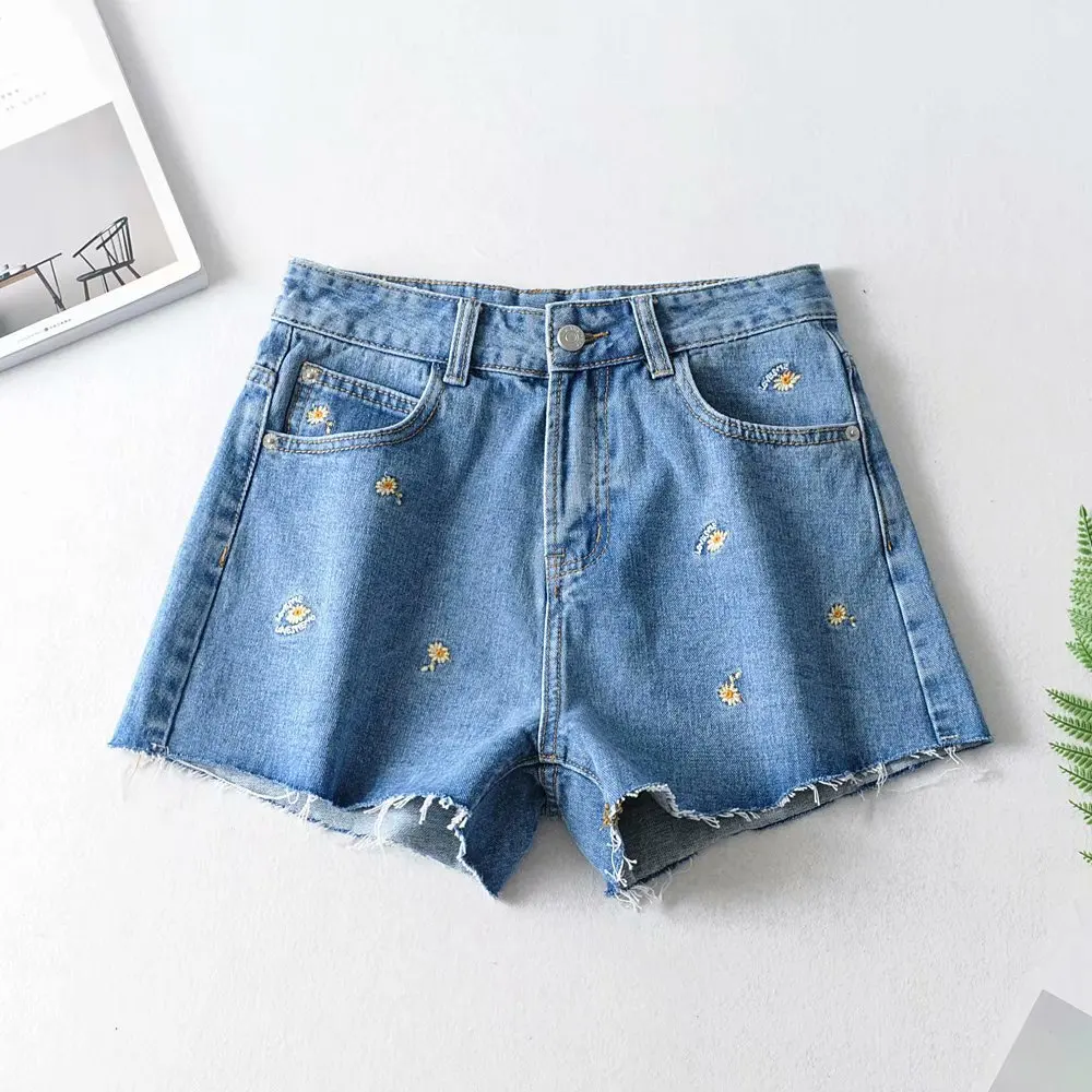 Summer 2020 Fashionable Women's Fashion Printed Blue Broken Ultra Short Women's Denim Short 1010 Summer 2020 Fashionable Women's Fashion Printed Blue Broken Ultra Short Women's Denim Short 1010