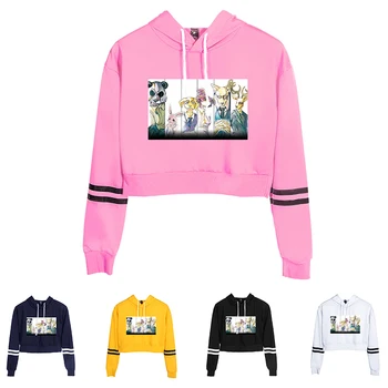 

Women sexy crop top hoodies 2019 NEW Japanese Anime BEASTARS Print harajuku Spring hot sale casual hoodies sweatshirts plus size