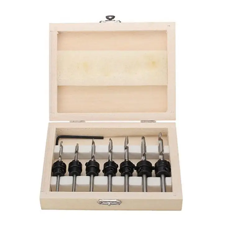

Citop 1 set 3.18-5.56mm HSS Countersink Drill Bit Screw Woodworking Drill Press Set Reamer Tapered Drills Screw Wood Tool