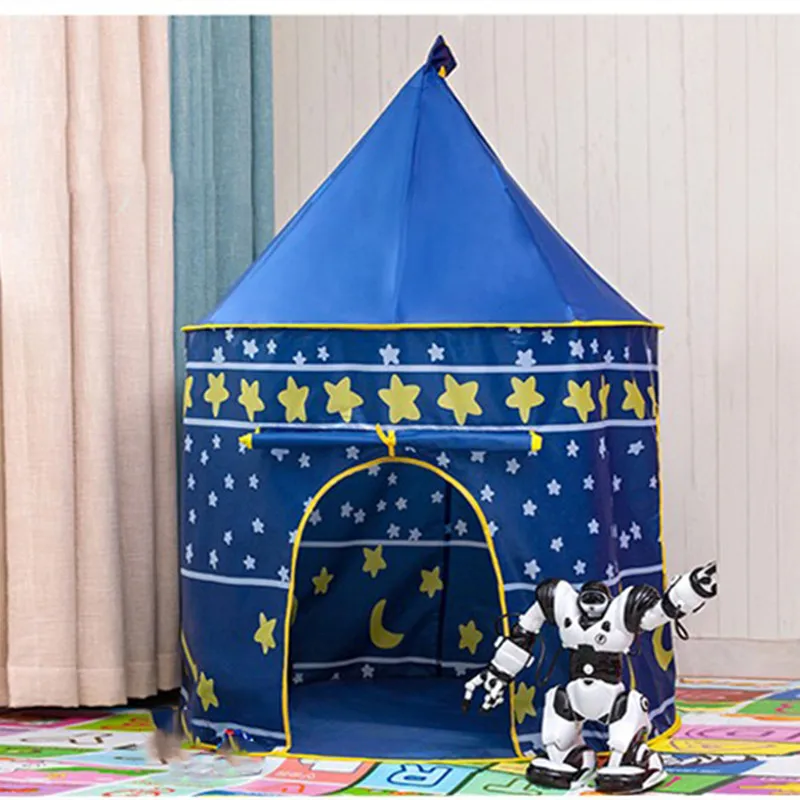 Play Tent Portable Foldable Tipi Prince Folding Tent Children Boy Cubby Play House Kids Gifts Outdoor Toy Tents Castle