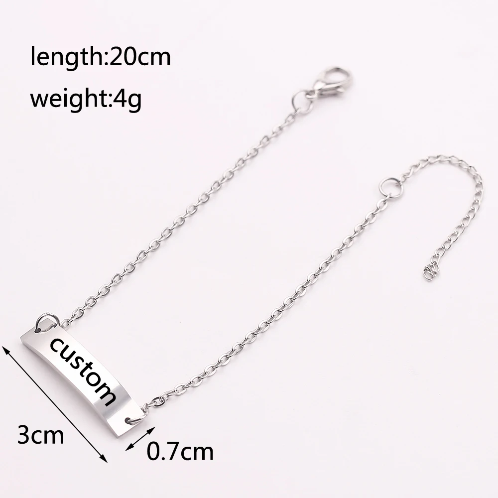 Personalized Jewelry Baby Name ID Bracelet Hand Chain Stainless Steel Custom Engraved Nameplate Bileklik Children