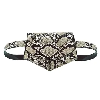 

Women Serpentine Print Fanny Pack Ladies Fashion Waist Belt Bag Mini Waist Bag PU Leather Small Shoulder Crossbody Chest Bags
