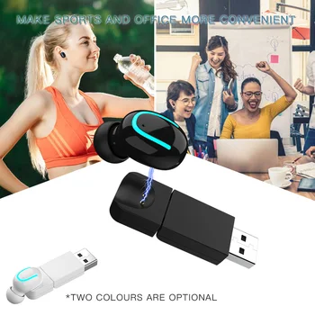 

Q13S Wireless Earbud Bluetooth In-Ear Invisible Earpiece Single Mini Bluetooth USB Business Earphone Sport Earbuds