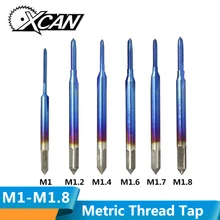 XCAN M1-M1.8 Nano с голубым покрытием метрический резьбовой кран прямой флейта машинный кран HSS 6542 винтовой кран сверло