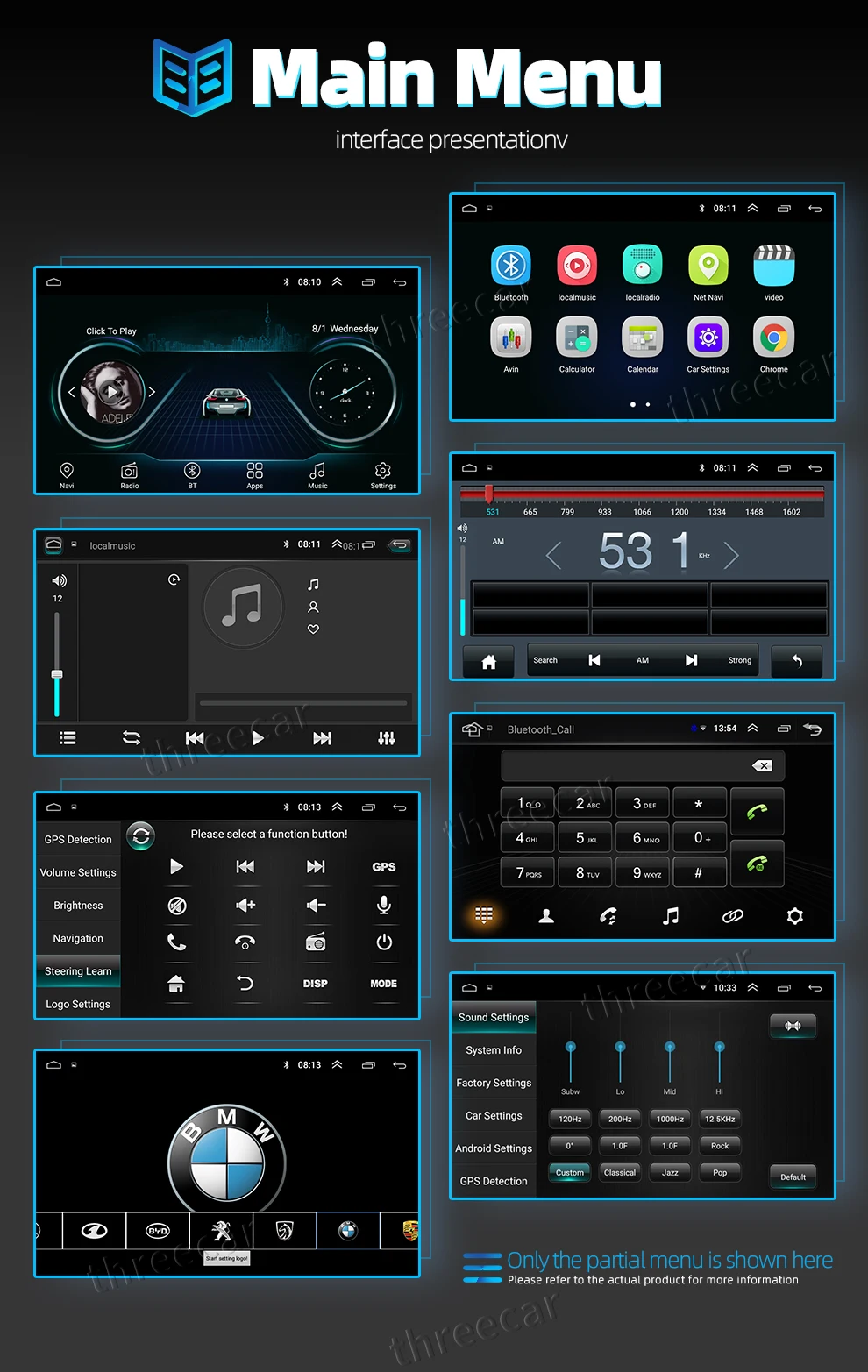 2 DIN Универсальный Android 8,0 автомобильный dvd-плеер с gps-навигация, радио, стерео для Toyota Corolla авто радио мультимедиа 1024*600