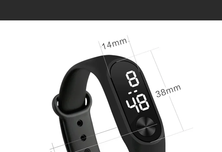 M 2M2 White Light LED Watch Button TPU Watch Strap Separation Movement LED Electronic Watch Fashion Electronic Watch