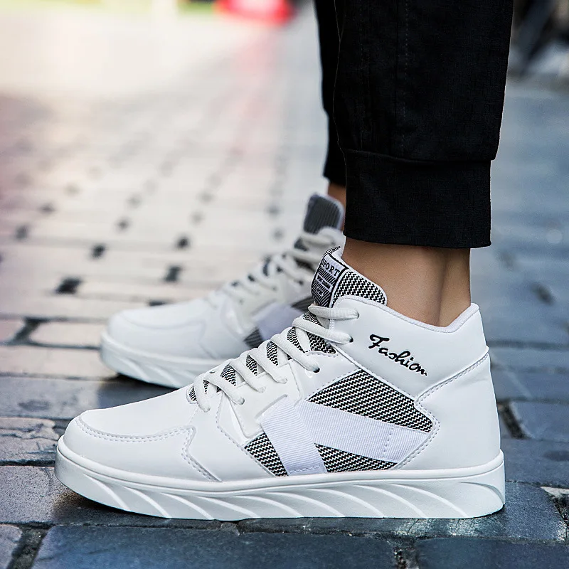 

Le mu Autumn Thick Bottomed Versatile Hight-top MEN'S SHOES Korean-style Couples Casual Sport Sneakers Teenager Breathable Canva