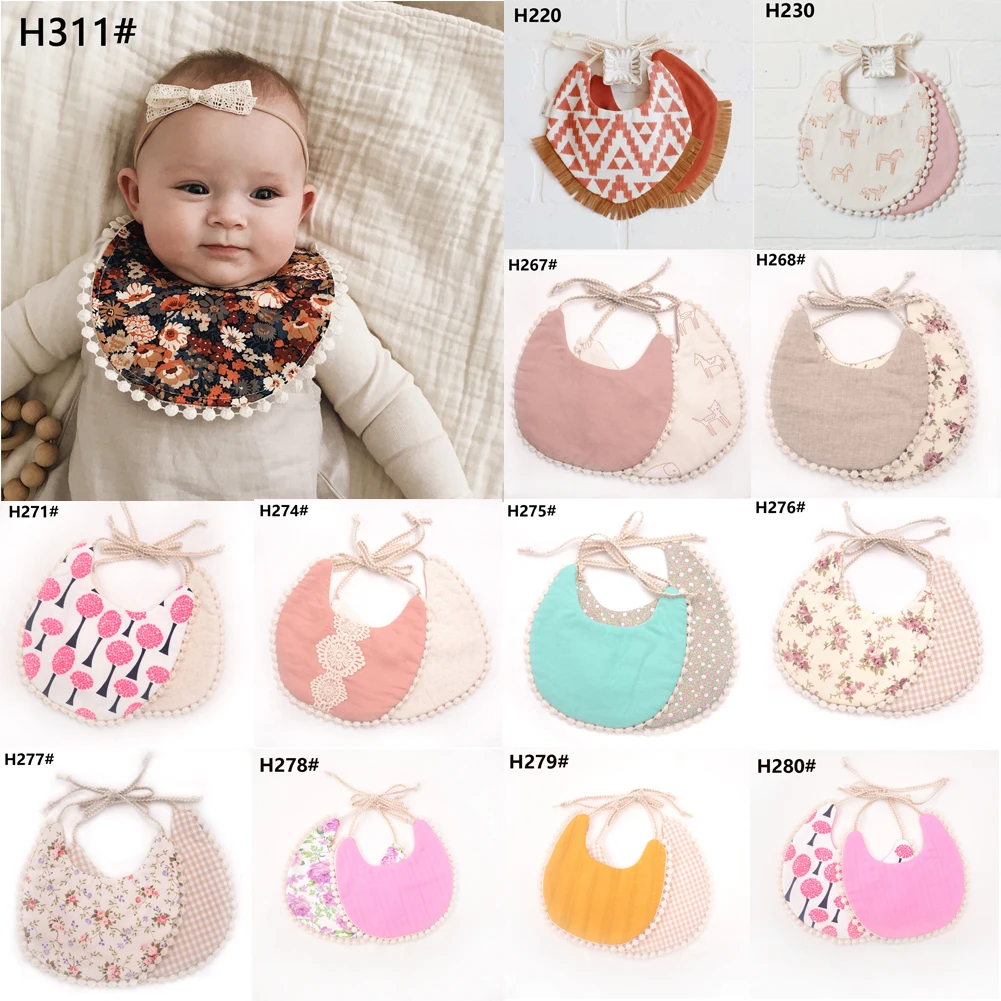 New High quality double layers cotton baby bibs Burp Cloths Lovely Cartoon Character Animal baby bandana dribble bibs