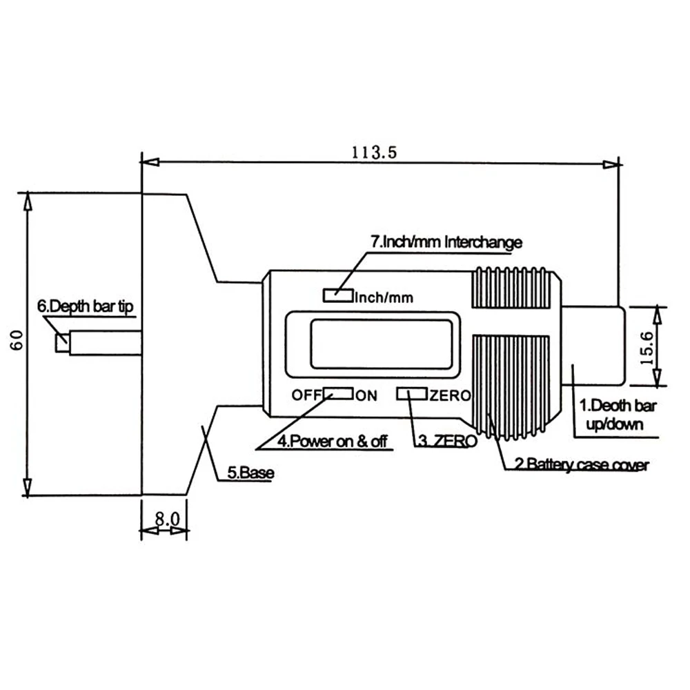 Цифровой измеритель глубины штангенциркуль измеритель глубины протектора ЖК-дисплей датчик протектора шин для автомобильных шин 0-25,4 мм измерительный инструмент штангенциркуль