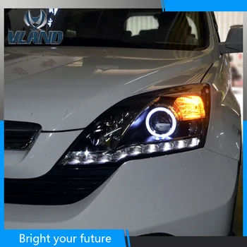 

VLAND Front Head Lamp For Honda CRV Led Headlights 2007-2011 Left and Right Head Light with Angel Eye DRL Projector