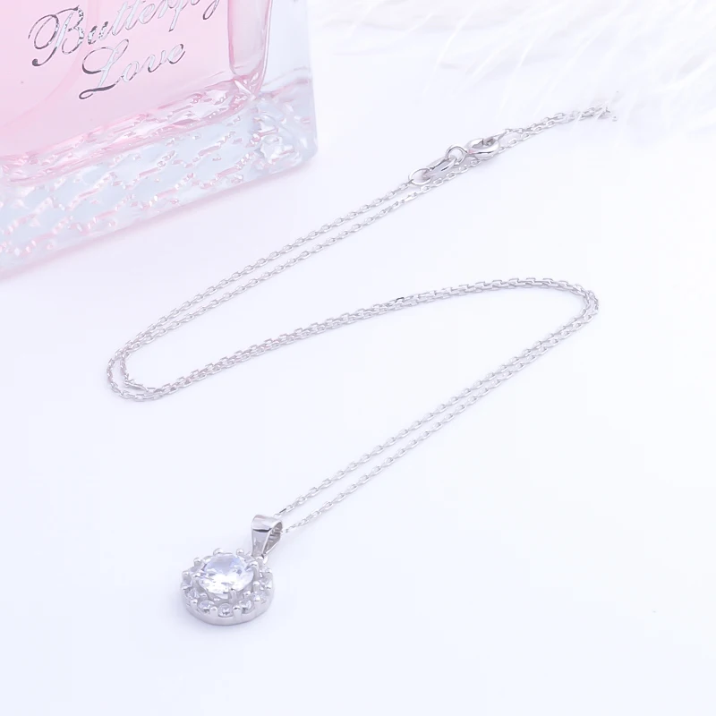 Pekurr 925 Sterling Silver Big CZ Gems Sun Boho Sun Flower Necklaces Pendants For Women Silver Chain Silver Choker Jewelry Gifts