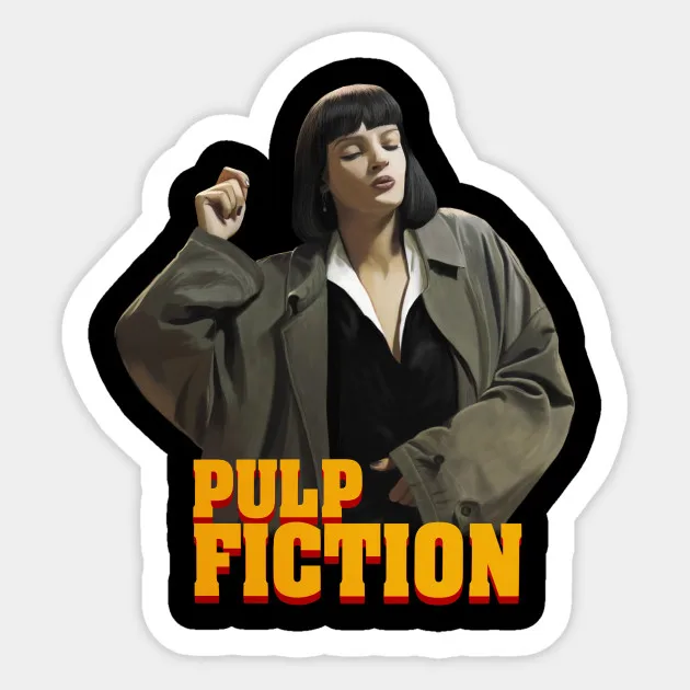 

1PCS Mia Wallace Pulp Fiction ticker For Trolley Case Backpack Table PVC Car DIY Cool Skateboard Decal