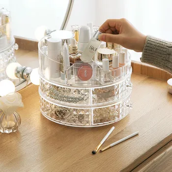 

Rotating cosmetics shelf lipstick storage box Desktop multi-layer dressing table storage shelf lipstick rack MJ1102