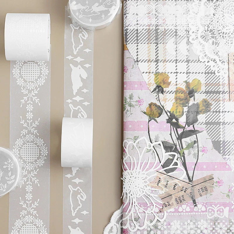 10 pcs/lot DIY Japanese Paper Decorative Adhesive Tape Cream forest Washi Tape/Masking Tape Stickers