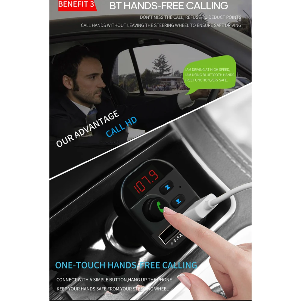 805E Автомобильный MP3-плеер многофункциональная BT5.1 FM передатчик Dual USB Автомобильное зарядное устройство Поддержка Hands-free TF карты U диска музыкальный плейер