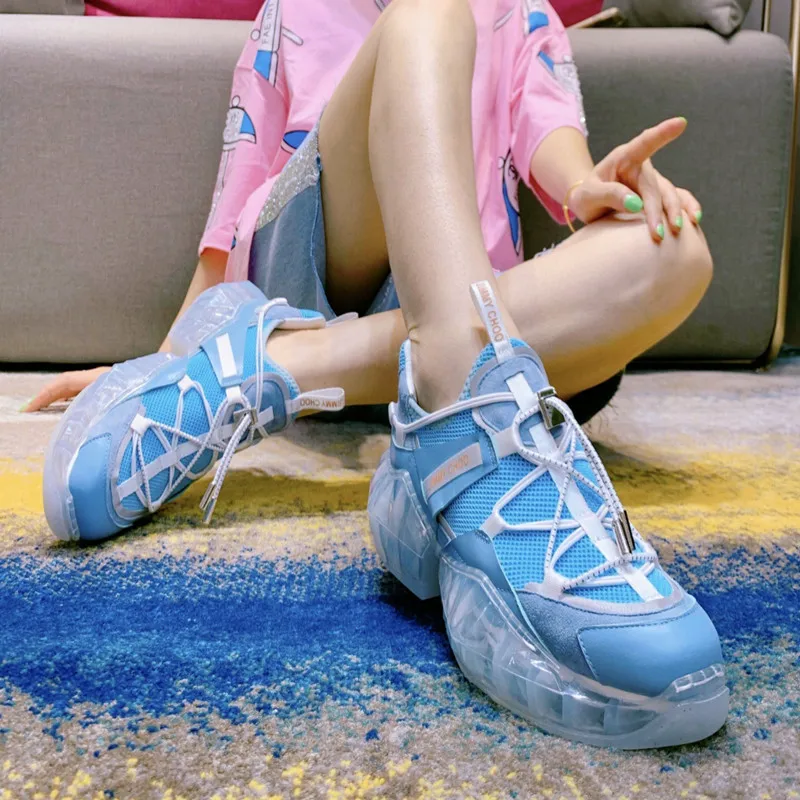 

Women's Brand Luxury Leather Platform Sports Shoes Autumn New Fashion Comfortable Personality with Mesh Breathable Casual Shoes