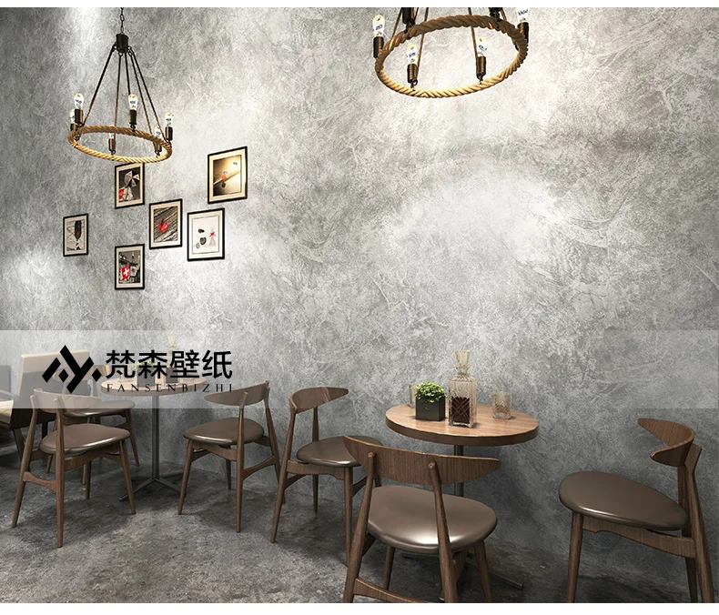Ретро промышленный стиль чистые простые обои современный минималистичный скандинавский стиль ТВ гостиная ресторан цемент серый Настенный декор