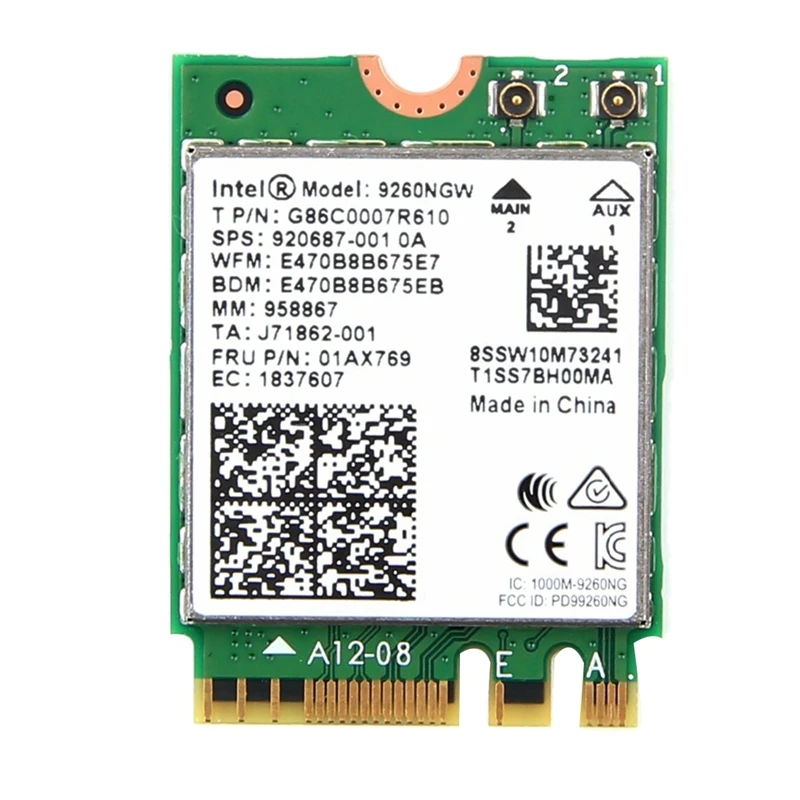 Двухдиапазонная Беспроводная AC 9260 для Intel 9260NGW NGFF 802.11Ac MU MIMO 1730 Мбит/с 1 73 Гбит/с WiFi +