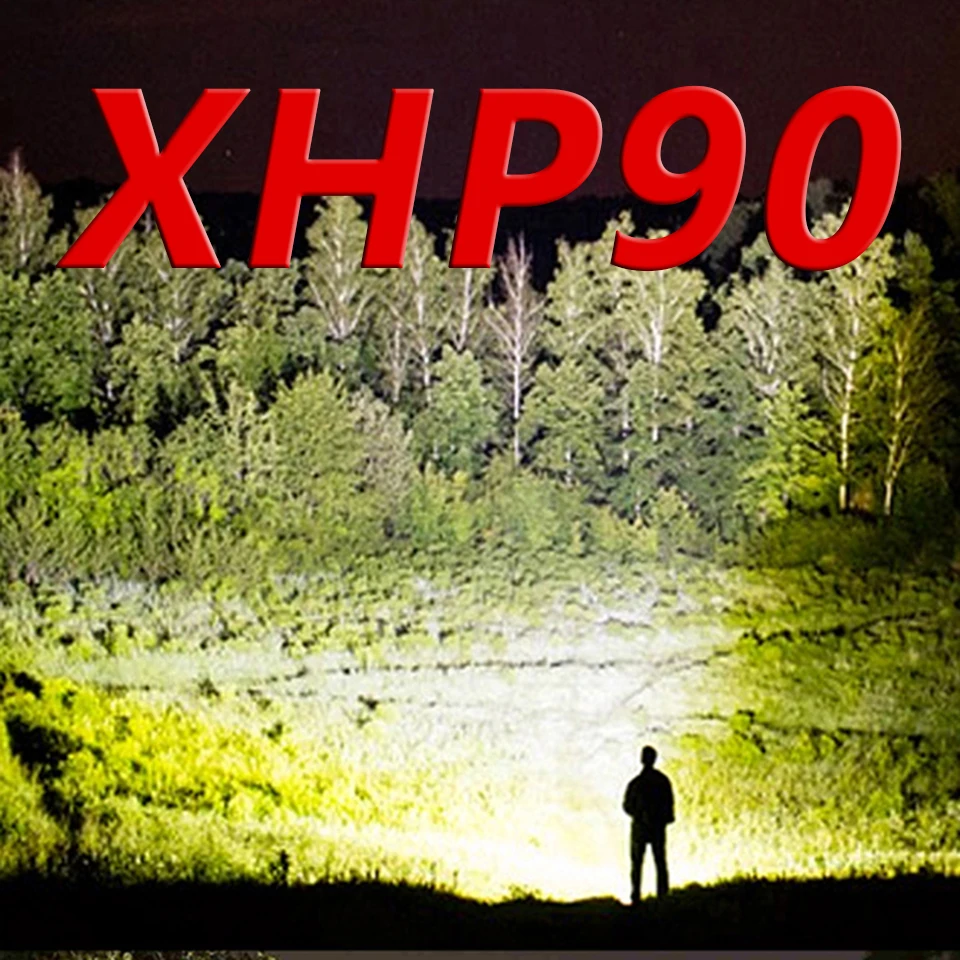 

XHP90 the most powerful led flashlight usb Zoom torch 18650 26650 Rechargeable battery VS XHP70.2 power bank Flashlight