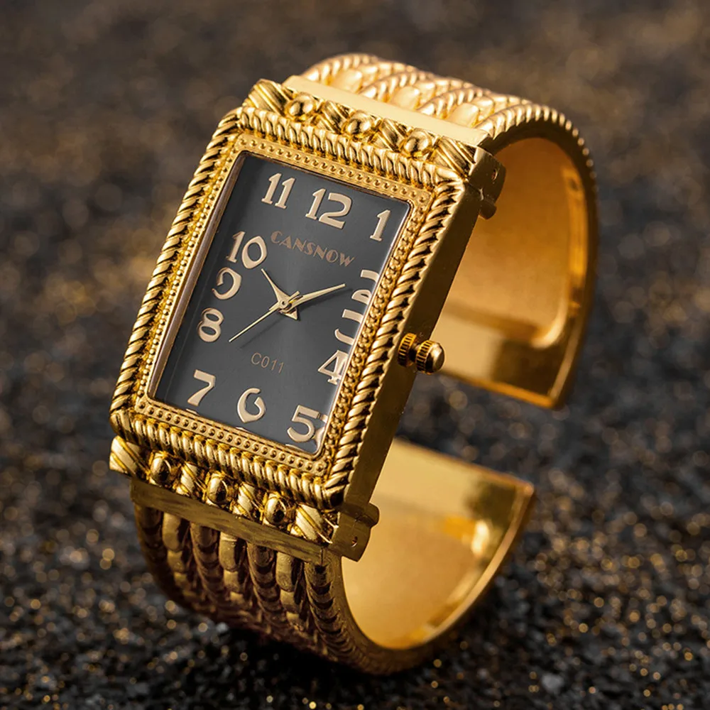 Reloj de pulsera dorado y negro para mujer, nuevo accesorio de lujo, relojes de cuarzo rectangulares para vestido, zegarek damski, 2021