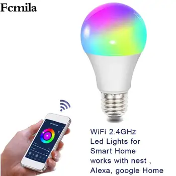 

Fcmila App Control Colorful Smart White LED Bulb WiFi Remote Group Control 10W WiFi Light LED Bulb Night Light Home Decor