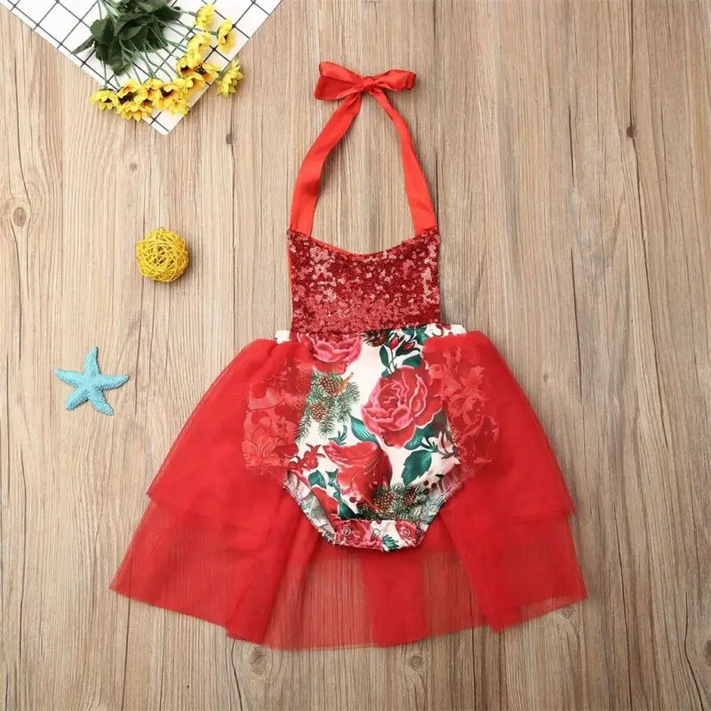 Emmaaby/новые рождественские красные вечерние платья-пачки без рукавов для маленьких девочек от 0 до 24 месяцев