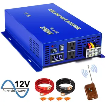 

XYZ INVT 2500 watt Power Converter Pure Sine Wave Inverter 12v 24v 36v 48v dc to ac 120v 240V with Wireless Remote Switch