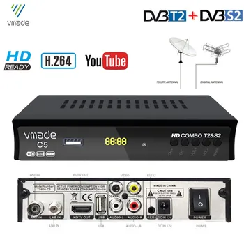 

Vmade HD Digital Terrestrial Satellite TV Receiver DVB-T2 DVB-S2 Combo H.264 MPEG4 Mini TV Set-Top Box Support Bisskey Youtube