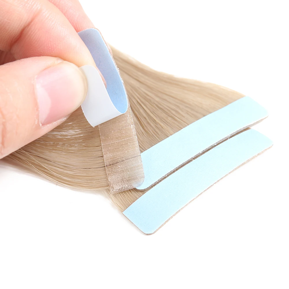 Human Hair Extensions Vsr Tape 20" 24" Ash Blonde European Machine Remy Seamless Skin weft