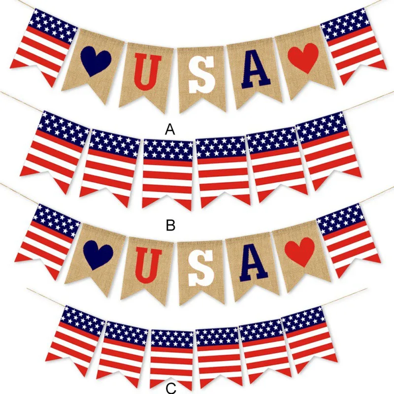 Флюоресцентный флажок украшение 4 июля празднование Дня независимости в США