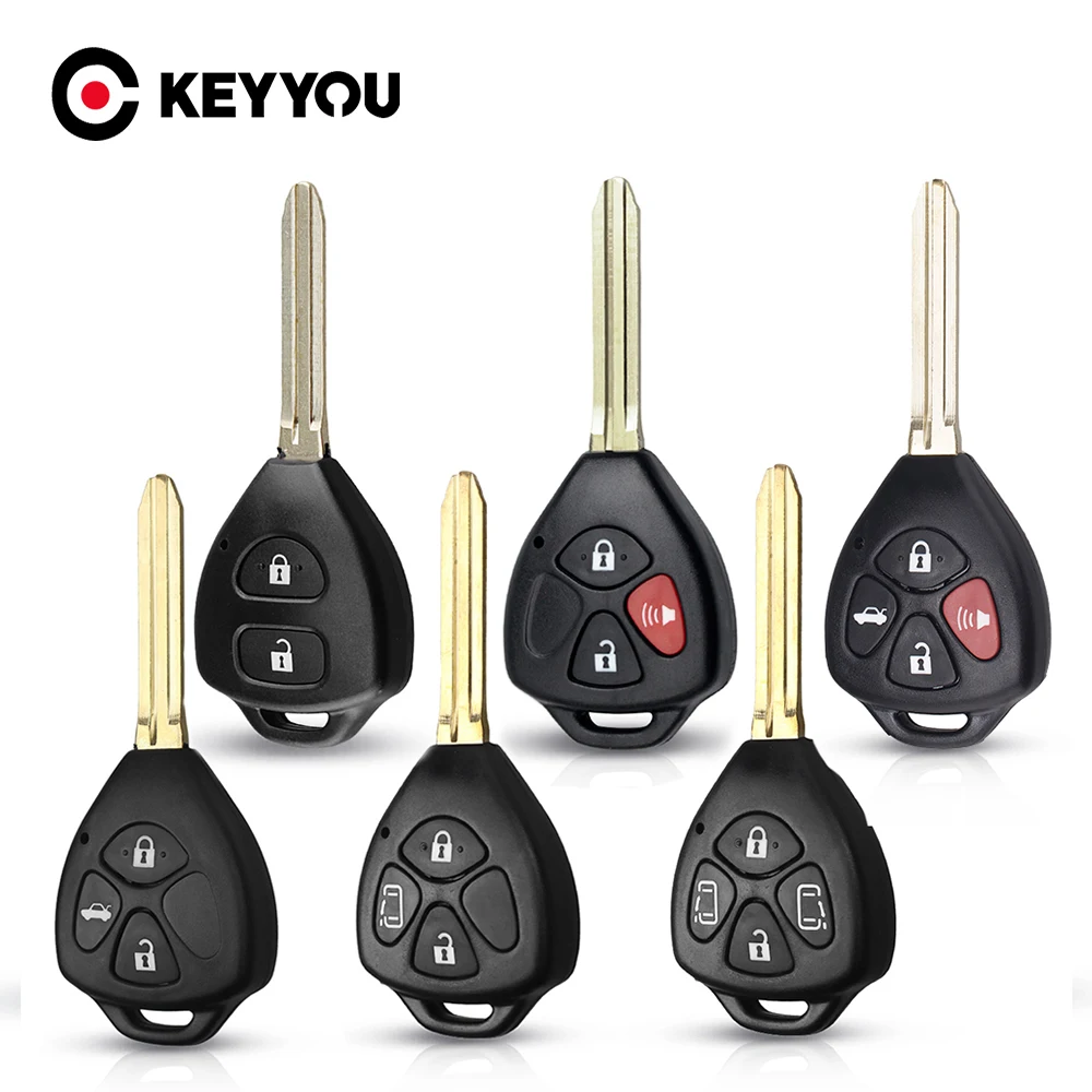 KEYYOU Key Shell For Toyota Corolla Camry Reiz RAV4 Crown Avalon Venza Matrix Blank 2/3/4 Button Remote Car Key Case TOY43 Blade champion spark plugs