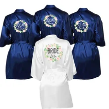 Свадебный халат, свадебные халаты, кружевной Атласный халат, свадебные вечерние халаты, различные цвета, заказное имя, халаты