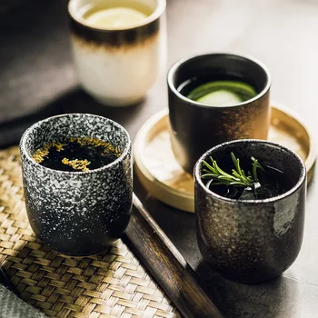 

200ml Chinese Retro Style Handmade Color Glaze High Temperature Firing Ceramic Teacup Porcelain Tea Cups