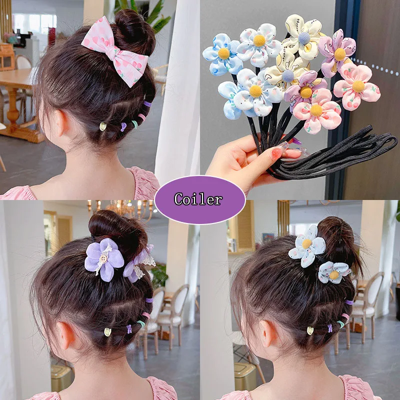 

Children's Hair Ornament Ball Head Braiding Rod Bow Cute Flower Does Not Hurt Hair Headdress Girl Bud Head Curler