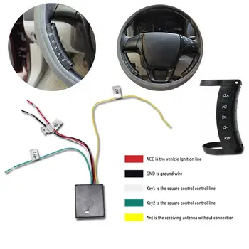 

Universal Car Steering Wheel Controller Wireless Multi-function Navigation Styling Auto Replacement Car Button Remote Contr P0R6