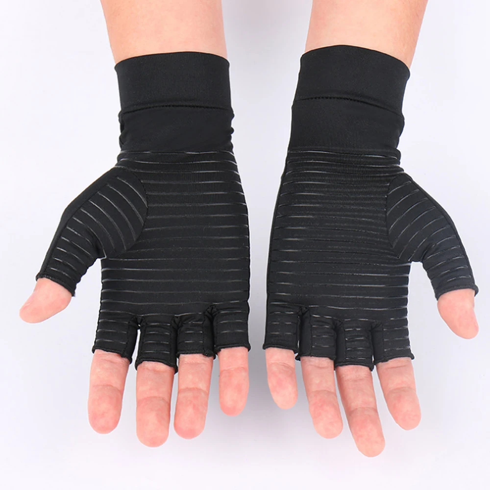 1 Pair Compression Arthritis Gloves Women Men Joint Pain Relief Half Finger Brace Therapy Wrist Support Anti-slip Therapy Gloves fingerless gloves,compression gloves,arthritis gloves