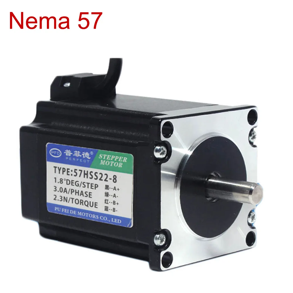 

Nema 57 Stepper Motor 2.3Nm 3A 1.8° 2 Phase 4-Lead HighTorque 2.3Nm 81mm Nema 57HS22 Motor for Engraving Machine