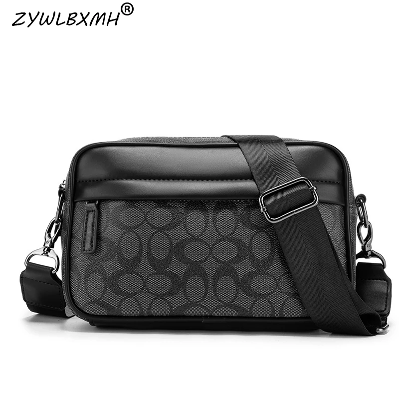 

ZYWLBXMH 2020 New Men's Bag Geometric Patterns Shoulder Bags Solid Color Messenger Bag Waterproof PU Leather Shoulder Bag sac