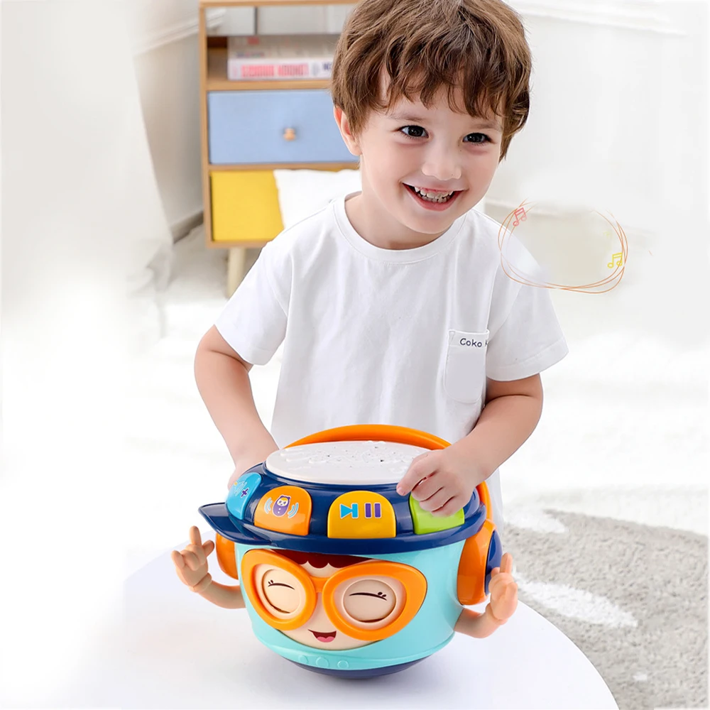 

Baby Rattles LED Music Early Educational Toys Funny Children Infant Toys Carousel Musical Hand Drum Beat