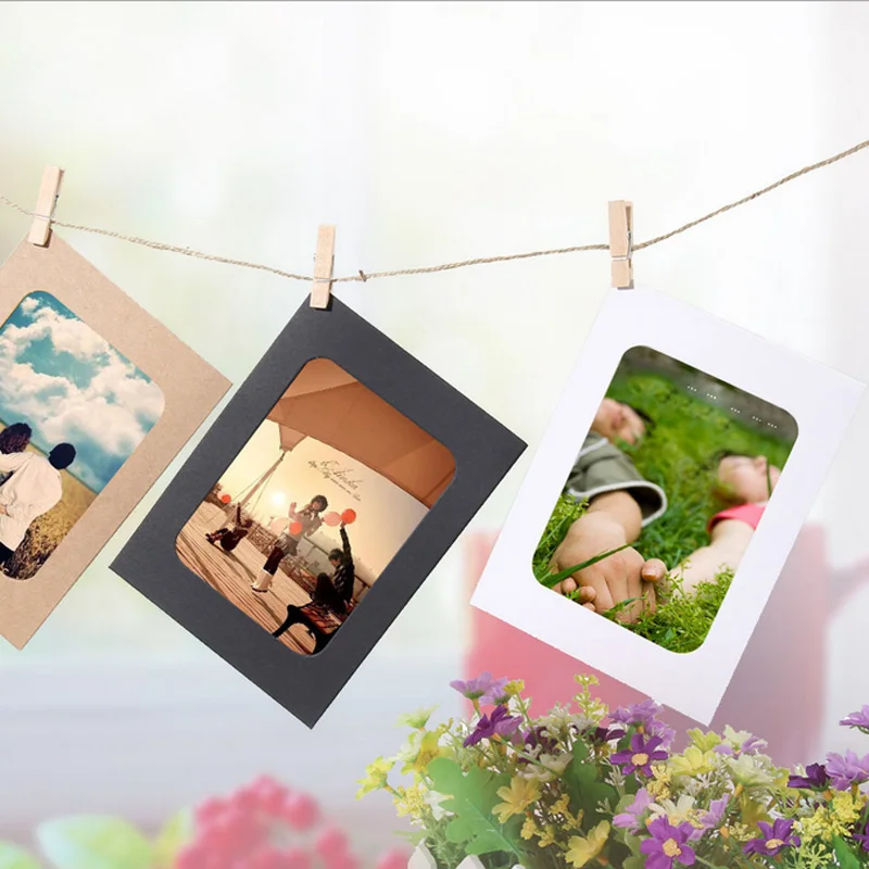 Фоторамка с зажимами и веревками настенный баннер фоторамка DIY Фотоальбом