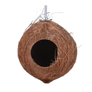 

Bird Cage Decoration Durable Parakeet Home House Hamster Squirrel Natural Parrot Nest Warm Coconut Shell Feeder Toys Breeding