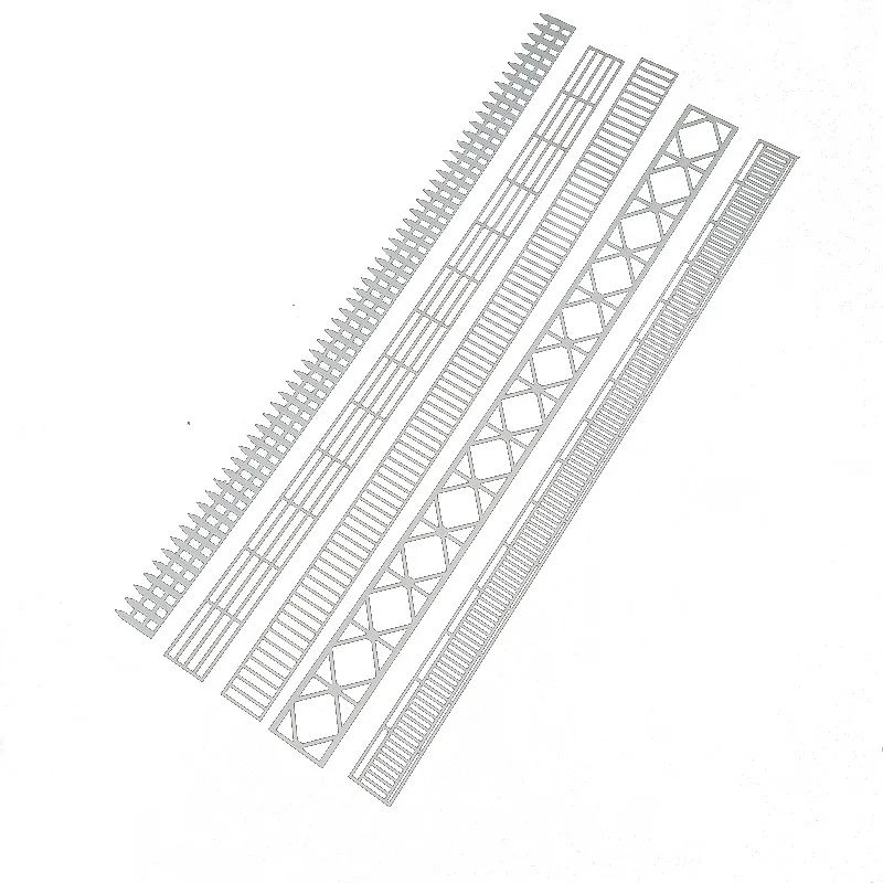 5pcs/Lot 35 Scale ABS Building Model Material Railway Train Diy House Layout Fence Design Plastic Kits Diorama Toy