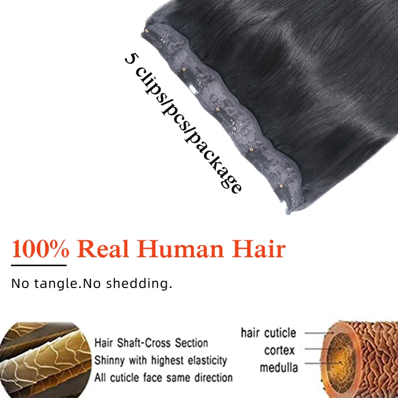 Straight Clip in Human Hair Extension 10 inches with 5 clip 70g 100g 120g Indian Human Remy Hairpiece Natural Ombre Blond Color