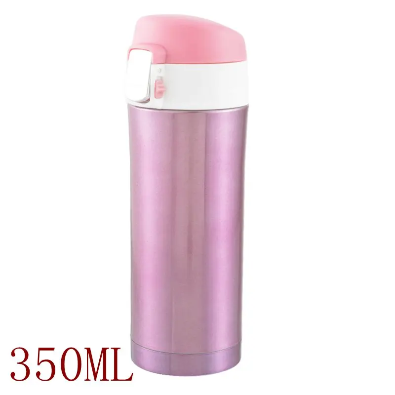 350ml pink IVYSHION 350/500 мл Термос кружка Вакуумная чашка из нержавеющей стали автомобильная бутылка с изоляцией стакан бутылка для воды чайная кружка Термокружка - Цвет: 350ml pink